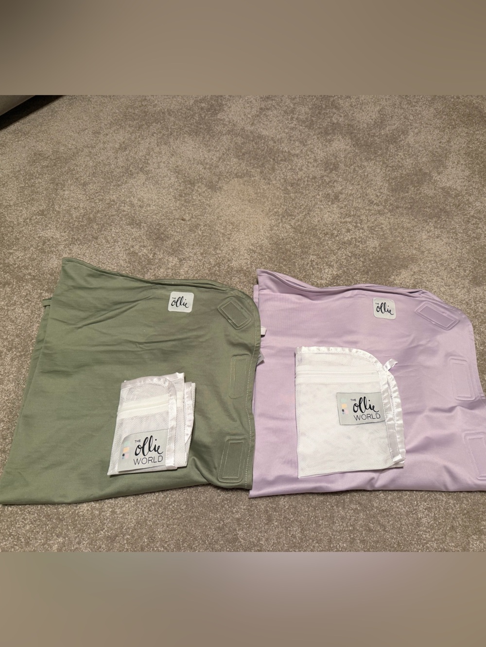 Ollie World Baby Wraps - Sage Green & Lavender